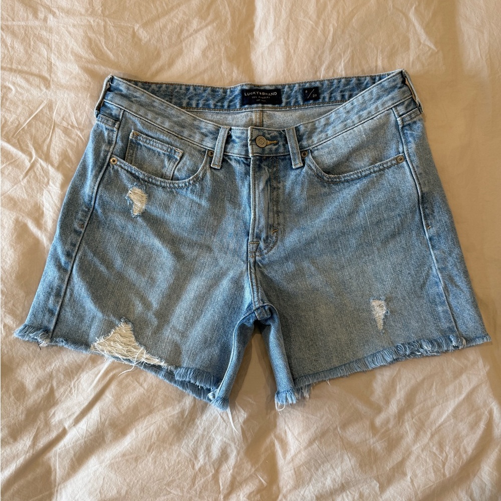 Lucky Brand Women’s Light Blue Frayed Jean Shorts Size 8/29